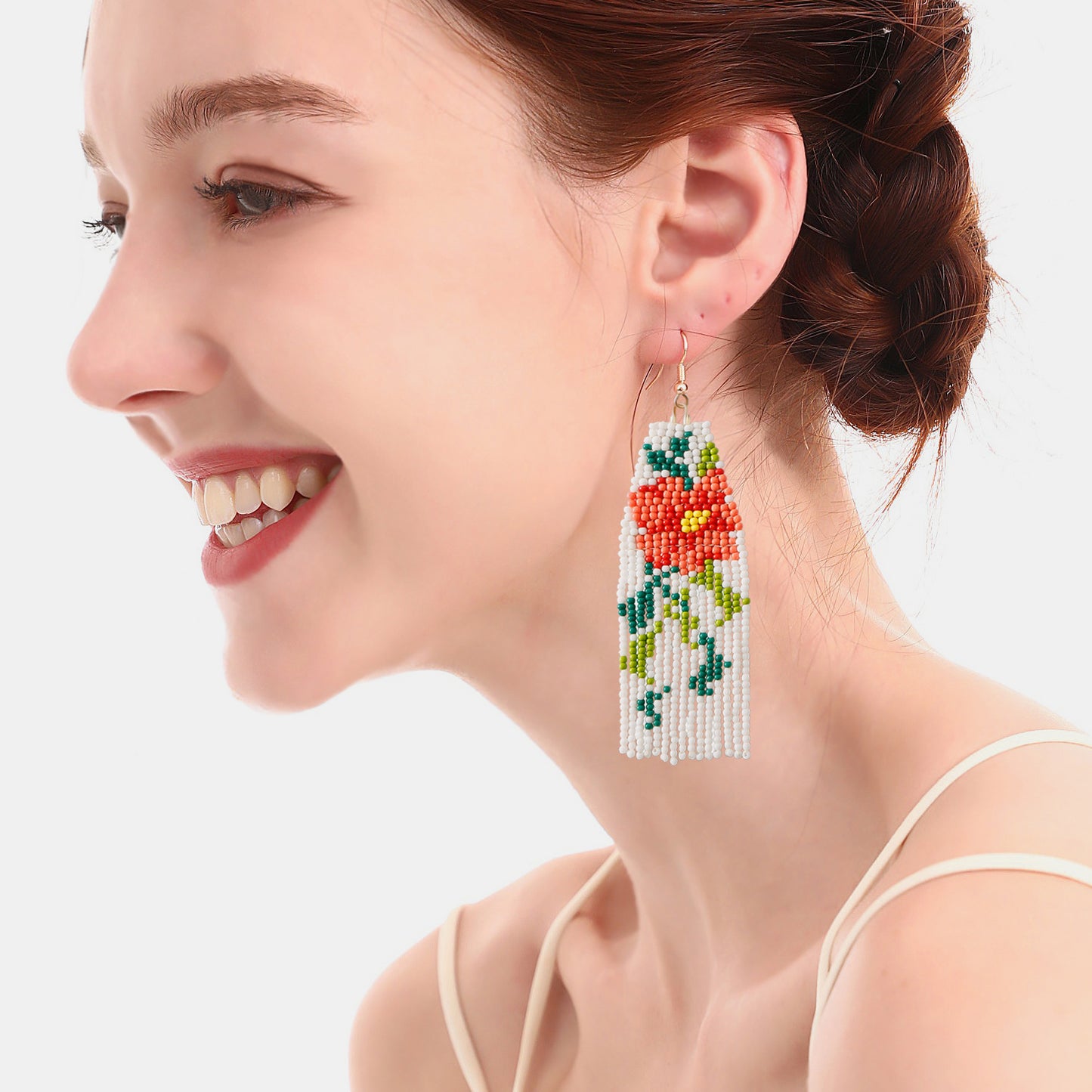 TEEK - Flower Beaded Dangle Earrings JEWELRY TEEK Trend   