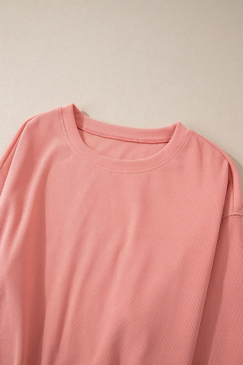 Ribbed Round Neck Top and Pants Set Trendsi