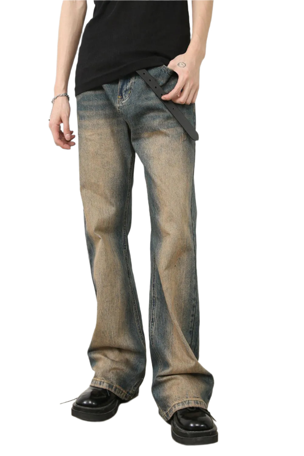 TEEK - Mens Medium Wash Bootcut Pocketed Jeans JEANS TEEK Trend S