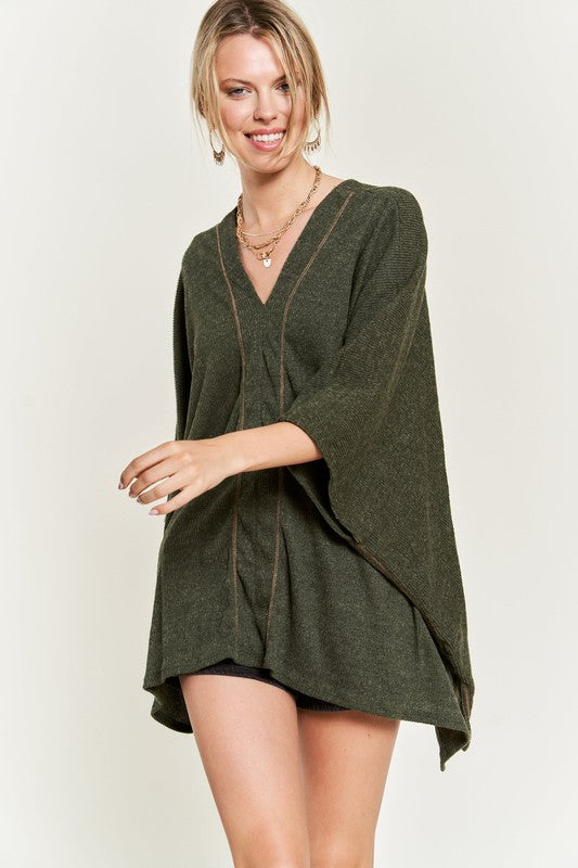 TEEK - V-NECK PONCHO TOP TOPS TEEK FG   