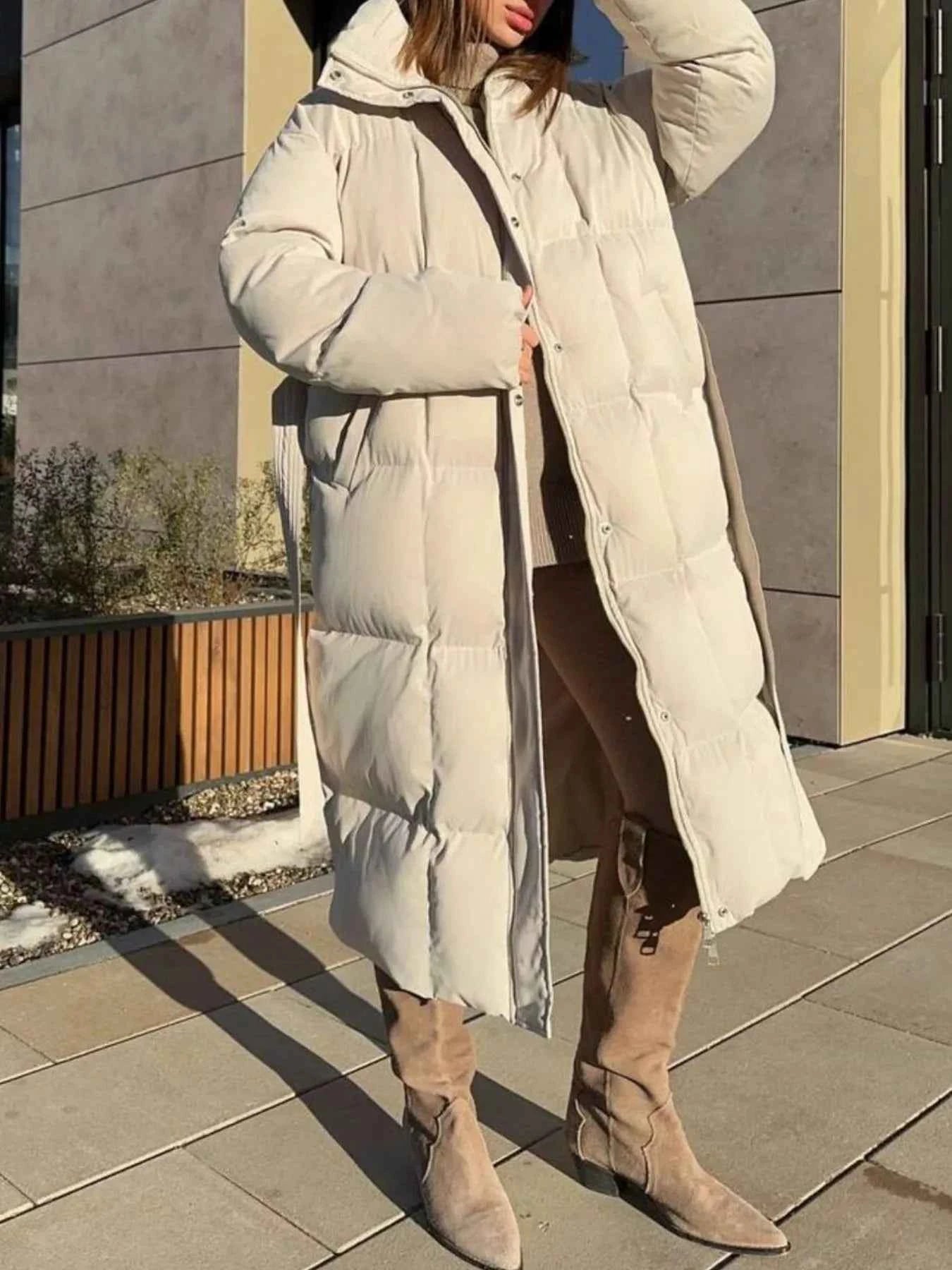 TEEK - Longline Padded Winter Belted Coat COAT TEEK Trend