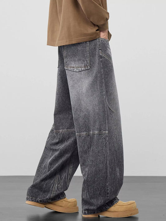 Men's Plus Size Wide Leg Jeans Trendsi