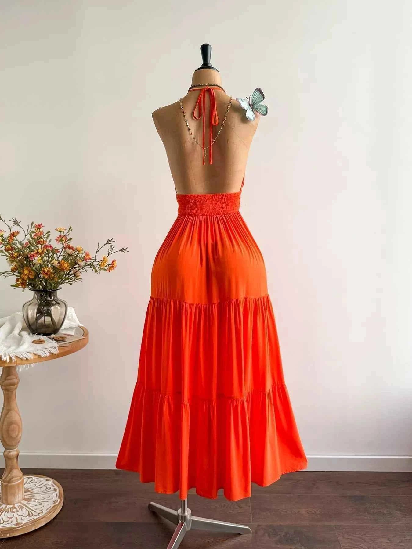 TEEK - Halter Neck Tiered Dress DRESS TEEK Trend