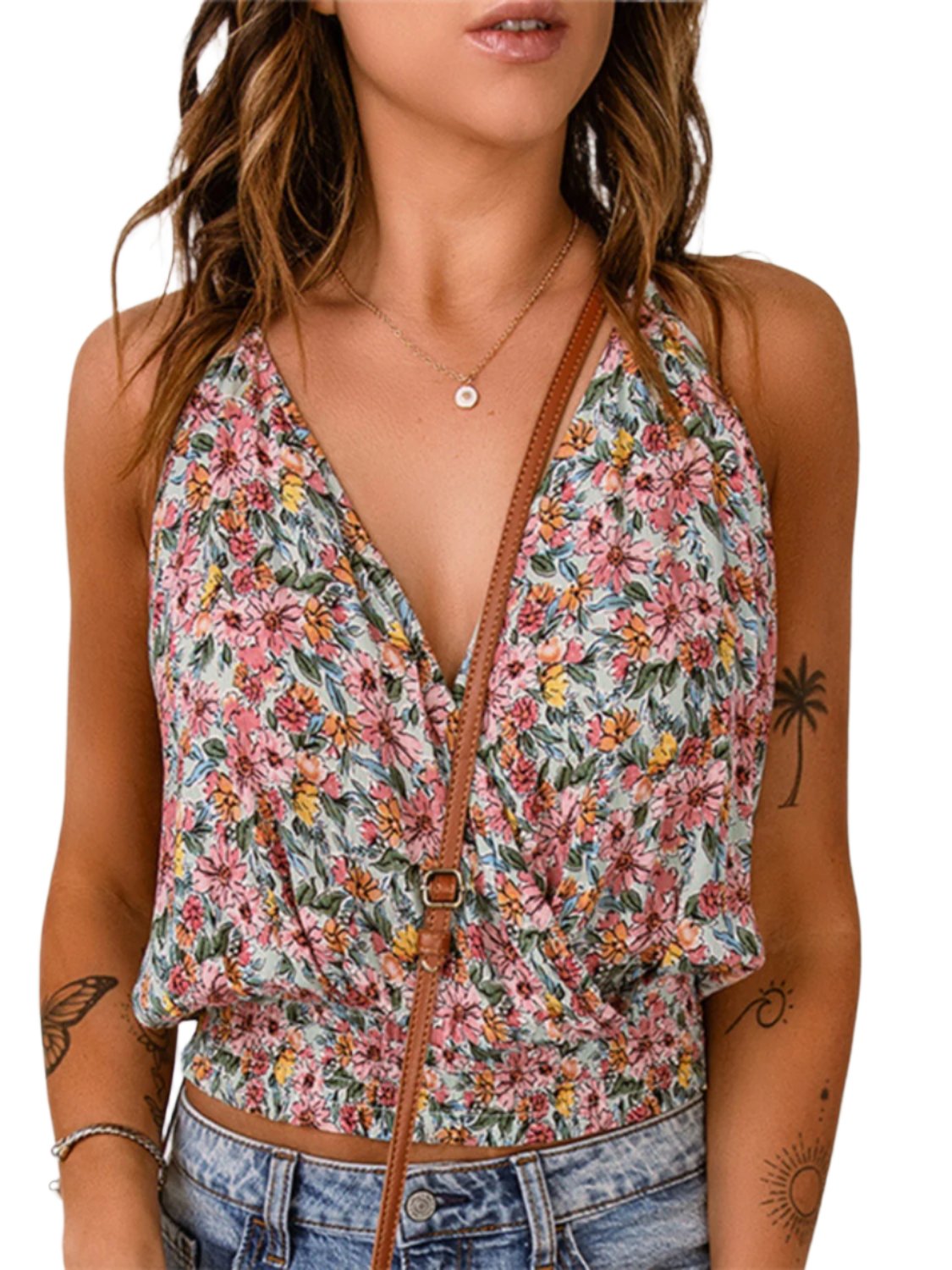 TEEK - Floral Surplice Cami TOPS TEEK Trend S  