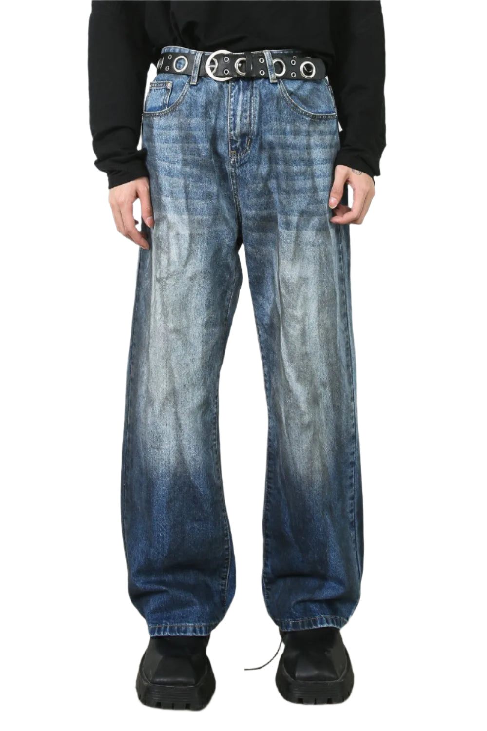 TEEK - Mens Loose Fit Medium Wash Jeans JEANS TEEK Trend S