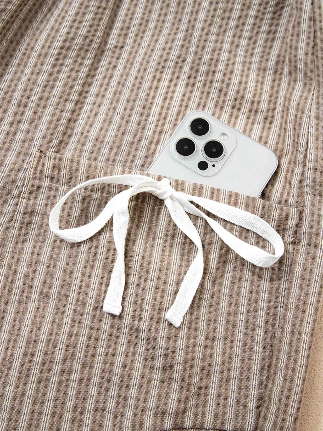 TEEK - Stripe Drawstring Cargo Jogger Pants with Pockets PANTS TEEK Trend