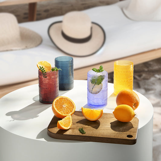 TEEK - Eze Acrylic Highball Hobnail Glassware Set HOME DECOR TEEK KS