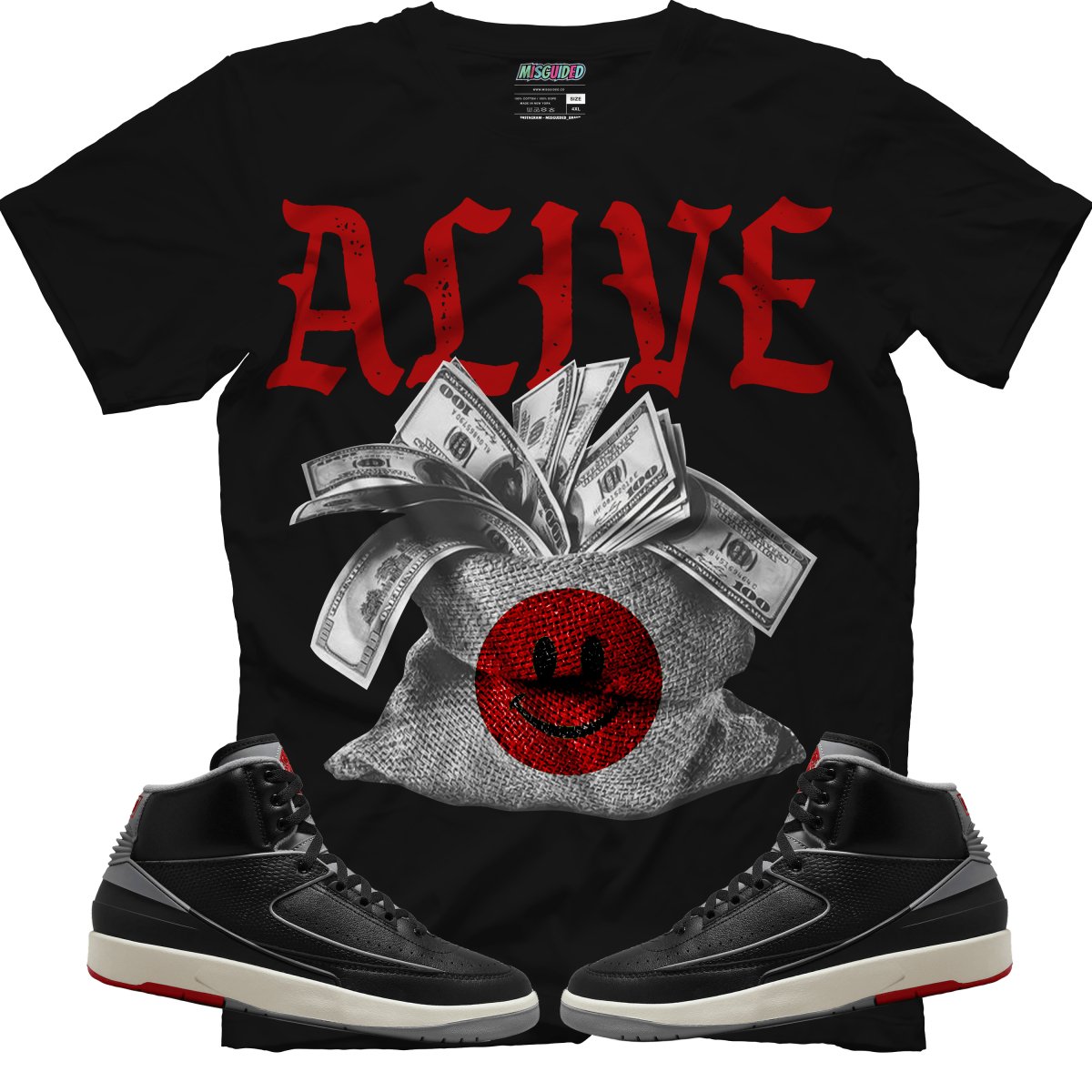TEEK - Active (Air Jordan 2 Black Cement) T-Shirt TOPS TEEK MG X-Small