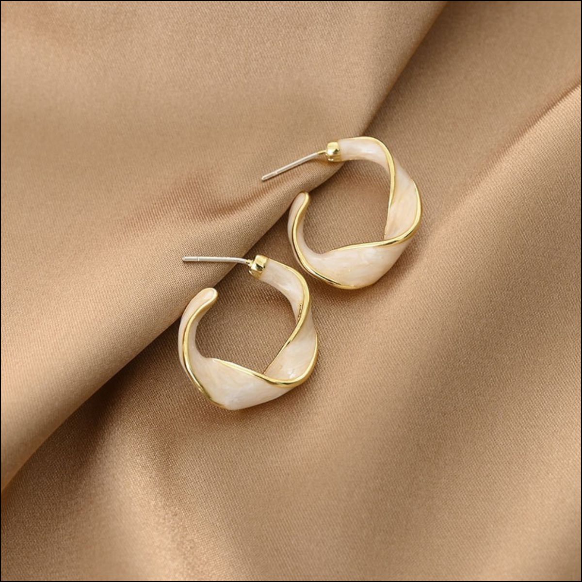 TEEK - Twisted Turn Alloy C-Hoop Earrings JEWELRY TEEK Trend Ivory  