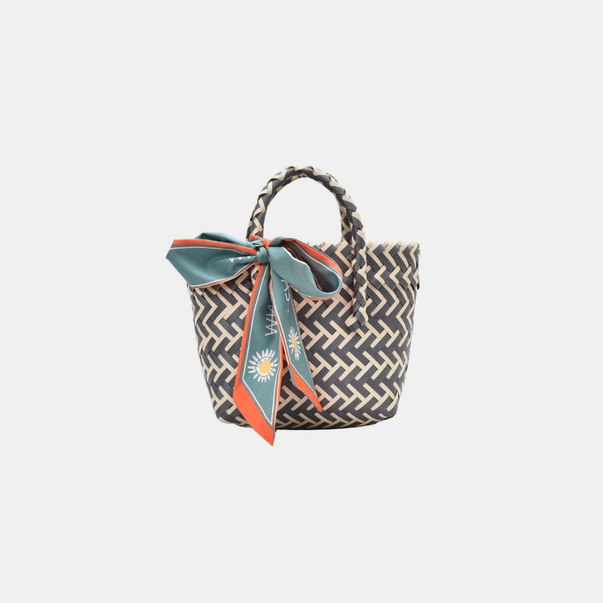 TEEK - Contrast Woven Ribbon Handbag BAG TEEK Trend Black  