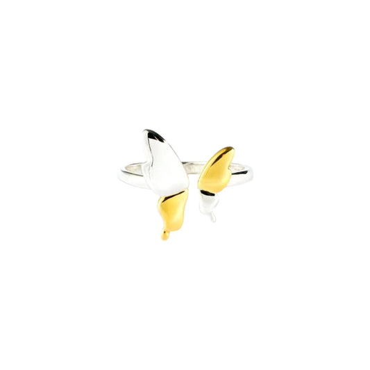 TEEK - 925 Sterling Silver Gold Butterfly Ring JEWELRY TEEK Trend   