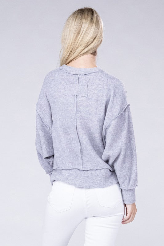 TEEK - Brushed Melange Oversized Sweater TOPS TEEK FG   