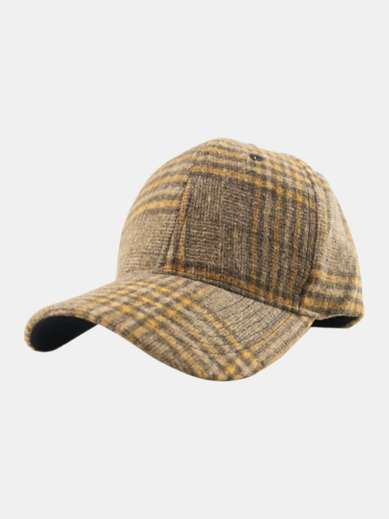 TEEK - Plaid Adjustable Cotton Baseball Cap HAT TEEK Trend Khaki One Size