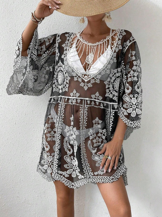 TEEK - Lace Round Neck Cover-Up