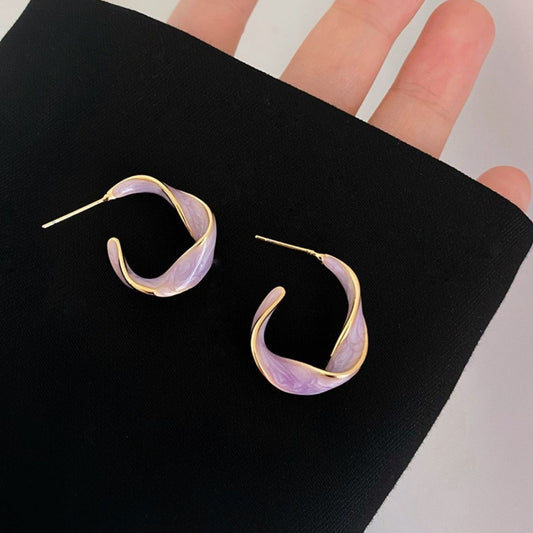 TEEK - Twisted Turn Alloy C-Hoop Earrings JEWELRY TEEK Trend Lilac  