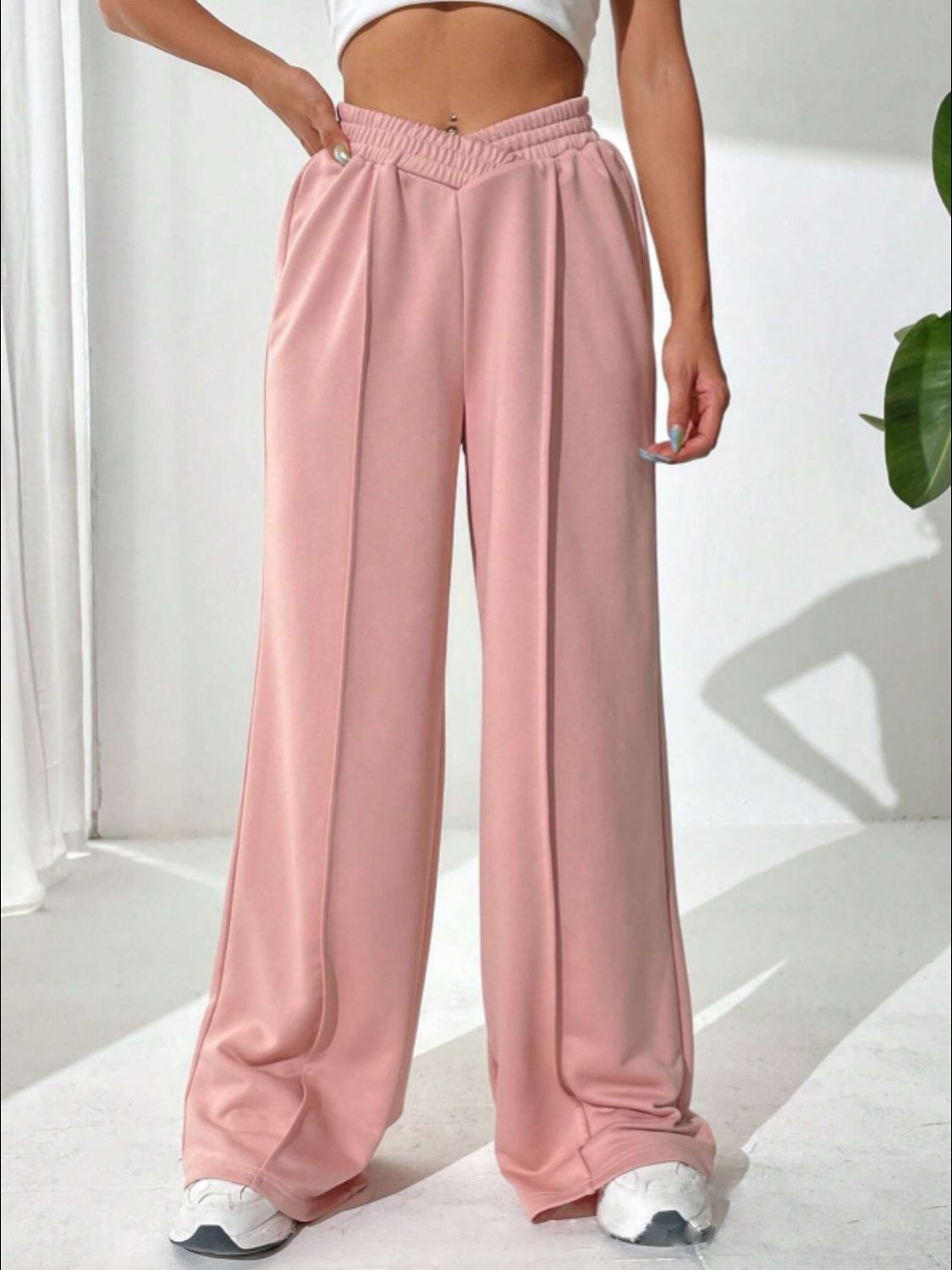 TEEK - Elastic Waist Wide Leg Pants PANTS TEEK Trend