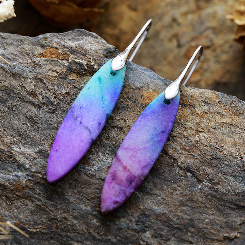 TEEK - Copper Natural Stone Geometric Shape Earrings JEWELRY TEEK Trend Blue/Purple/Silver  