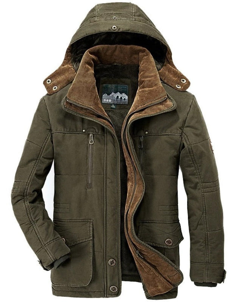 TEEK - Mens Hooded Winter Parka Inner Fleece Coat COAT TEEK 1TFY Army Green S