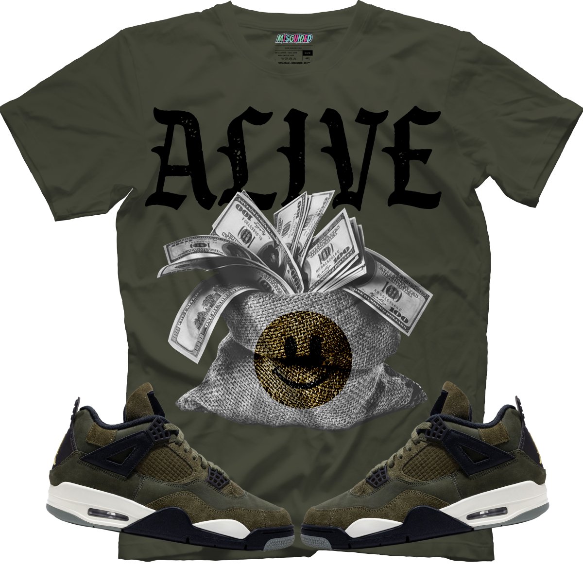 TEEK - Alive (Air Jordan 4 Craft "Olive") T-Shirt TOPS TEEK MG X-Small