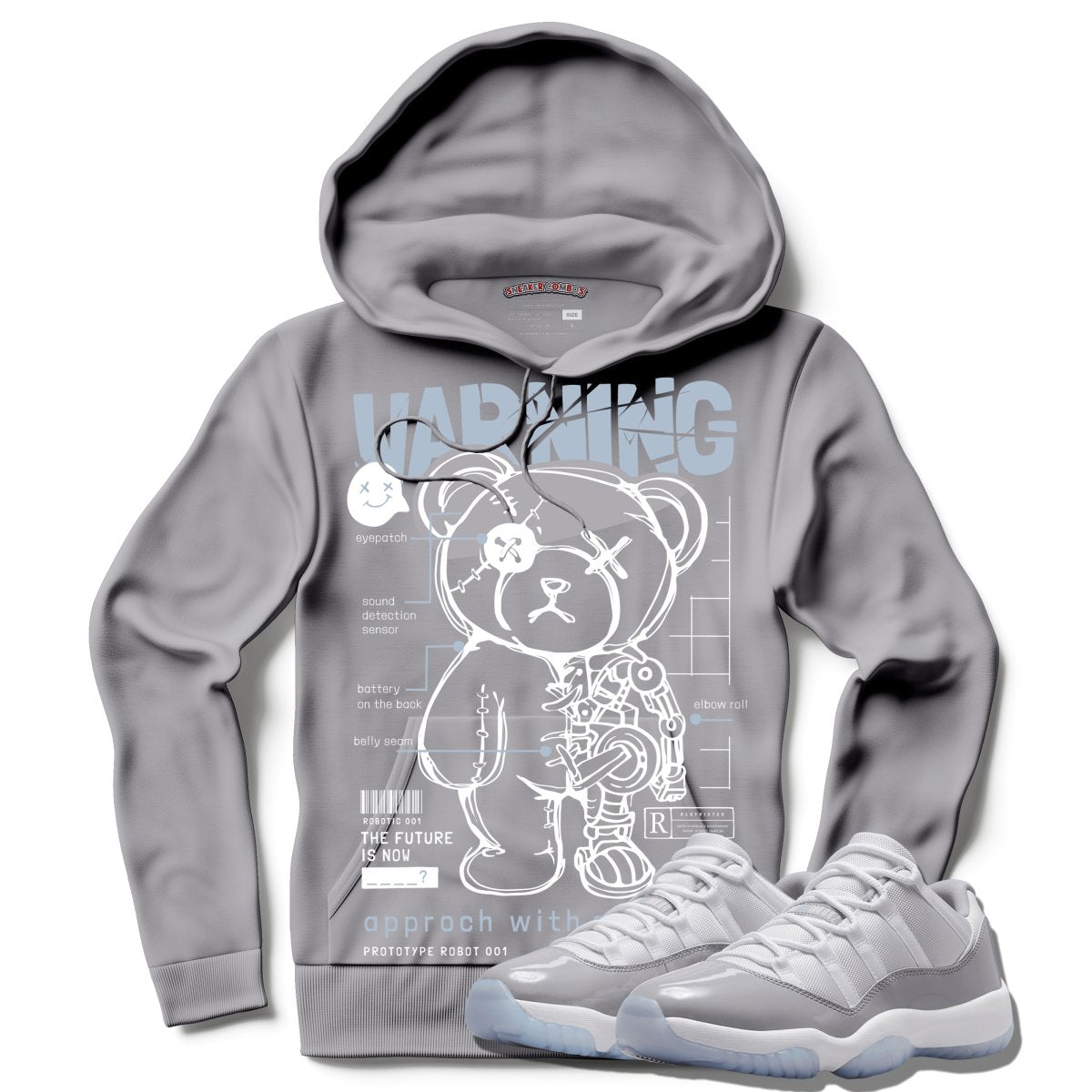 TEEK - Approach With Caution (Air Jordan 11 Cement Grey) Hoodie TOPS TEEK MS X-Small