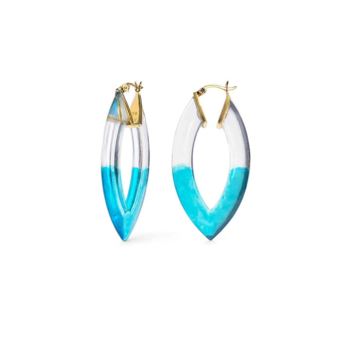 TEEK - Painted Marquise Lucite Hoop Earrings JEWELRY TEEK GNH AQUA