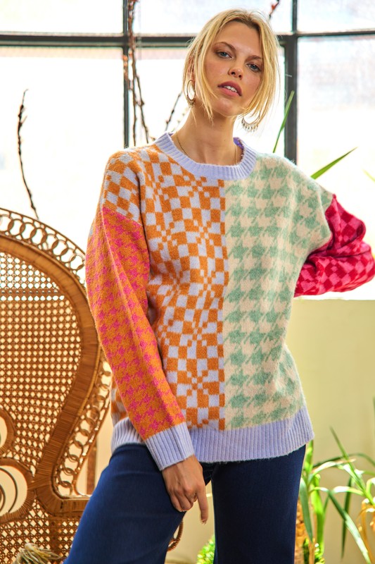 TEEK - Patchwork Oversized Color Sweater SWEATER TEEK FG S/M  