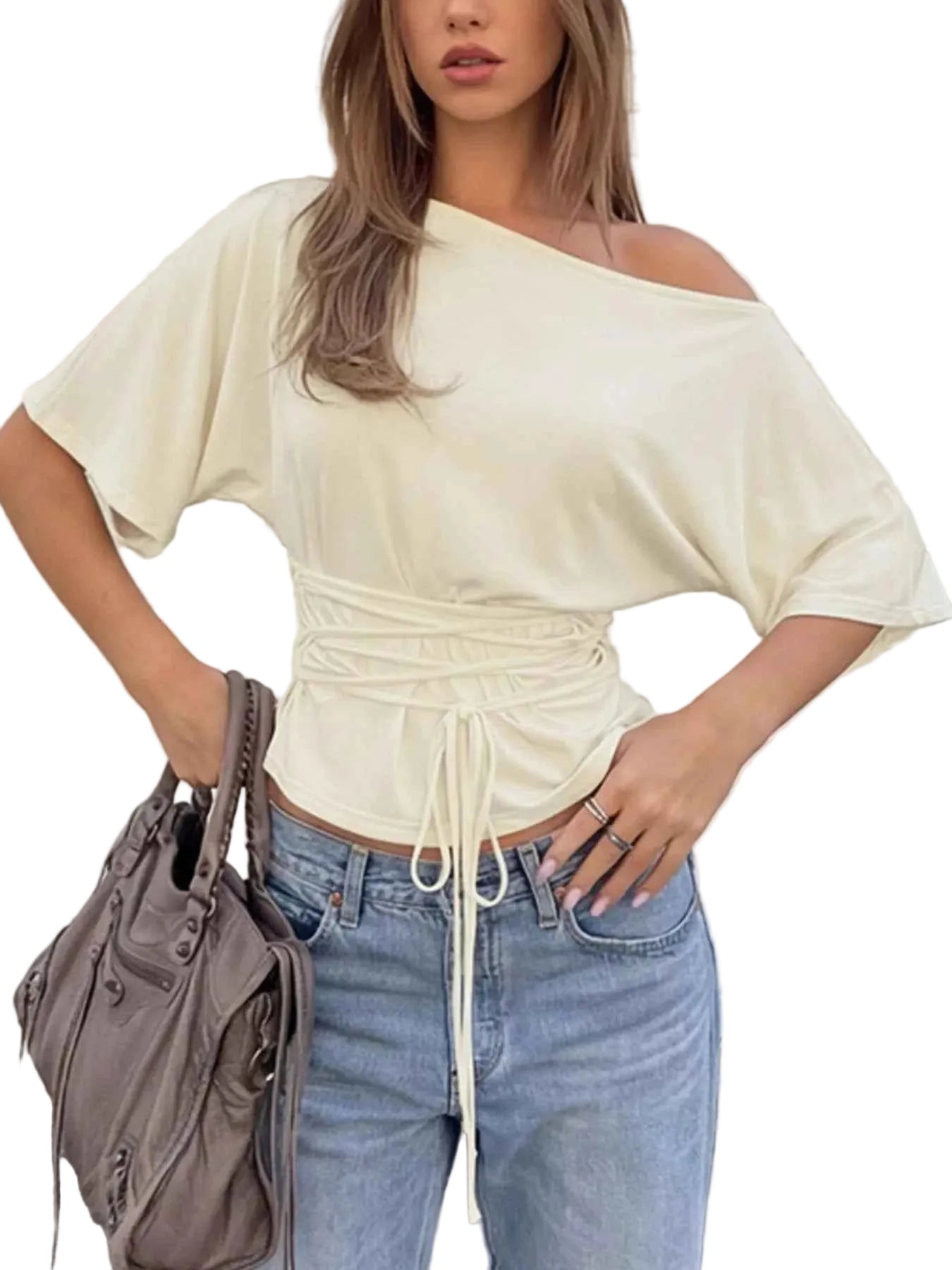TEEK - Boat Neck Short Sleeve T-Shirt TOPS TEEK Trend Apricot S