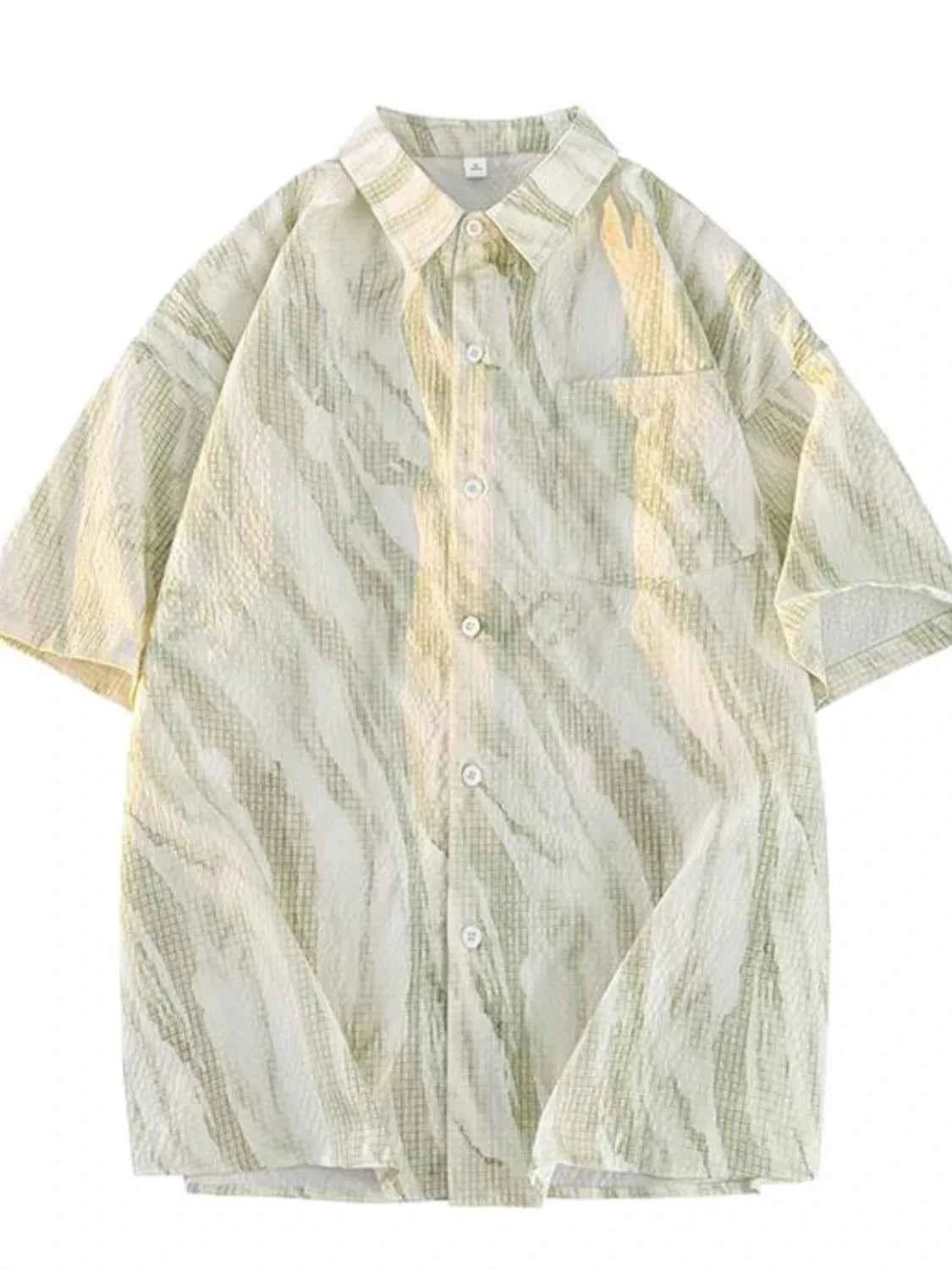 TEEK - Mens Plus Size Button Up Short Sleeve Shirt TOPS TEEK Trend Sage M