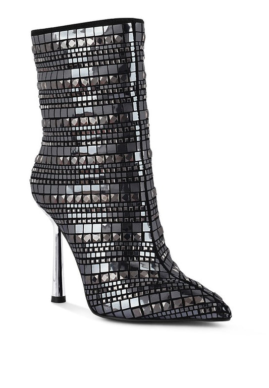 TEEK - Black Extravagance Mirror Embellished Stiletto Boots SHOES TEEK FG 5  