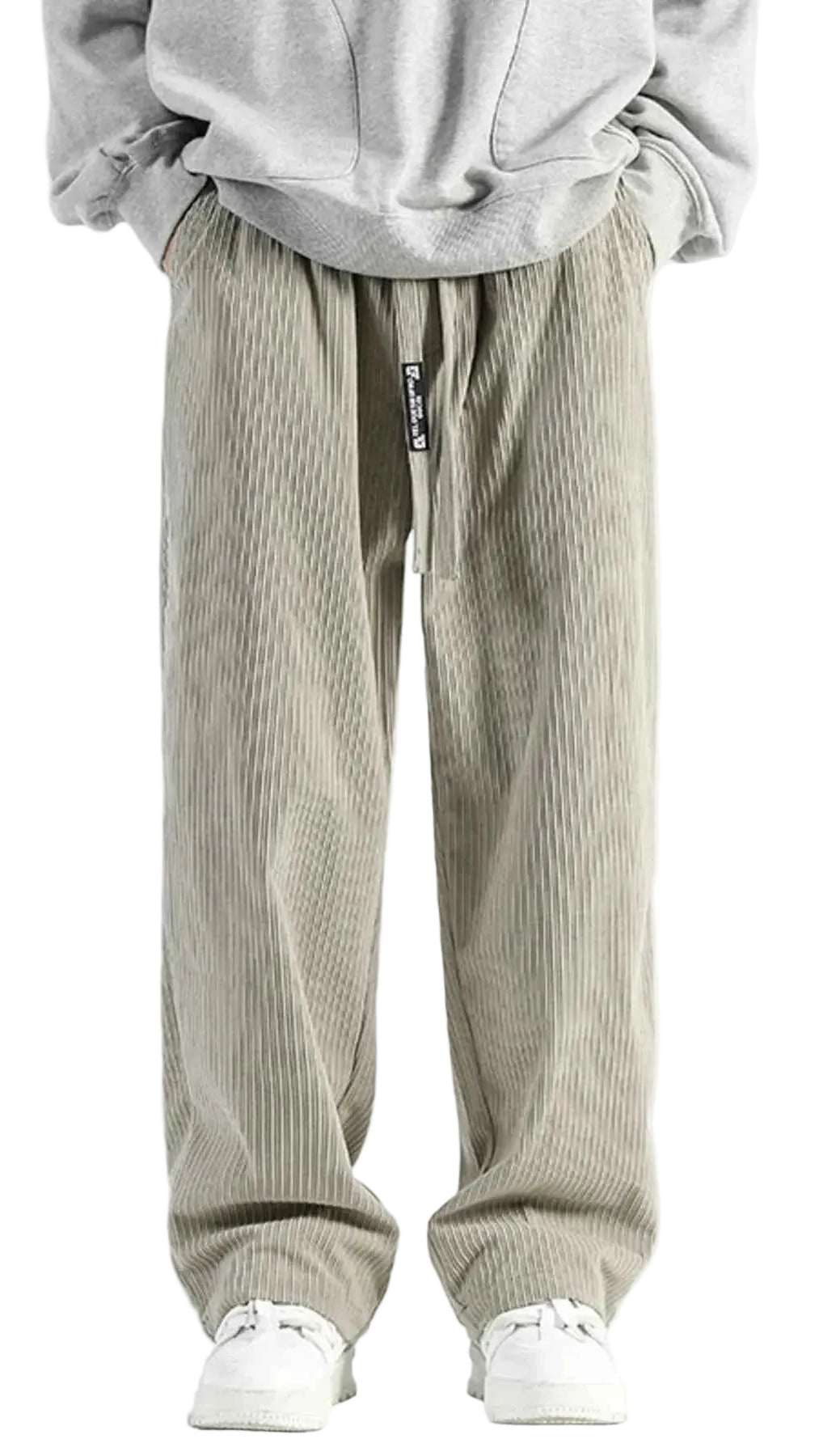 TEEK - Mens Plus Size Casual Drawstring Wide Leg Pants PANTS TEEK Trend Gray M