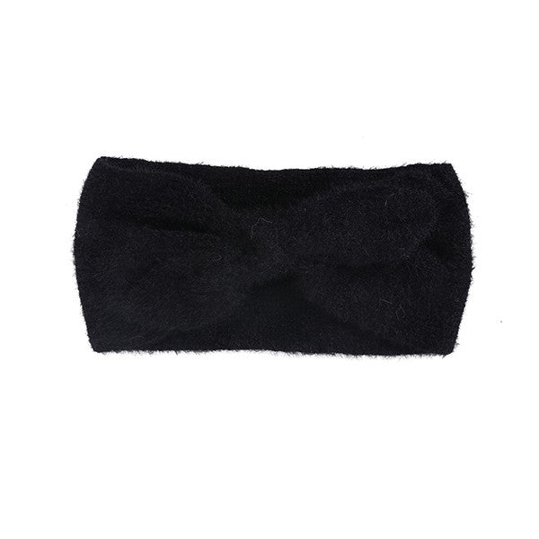 TEEK - FUZZY BOW WINTER HEAD BAND HEADBAND TEEK FG BLACK / BKBK  