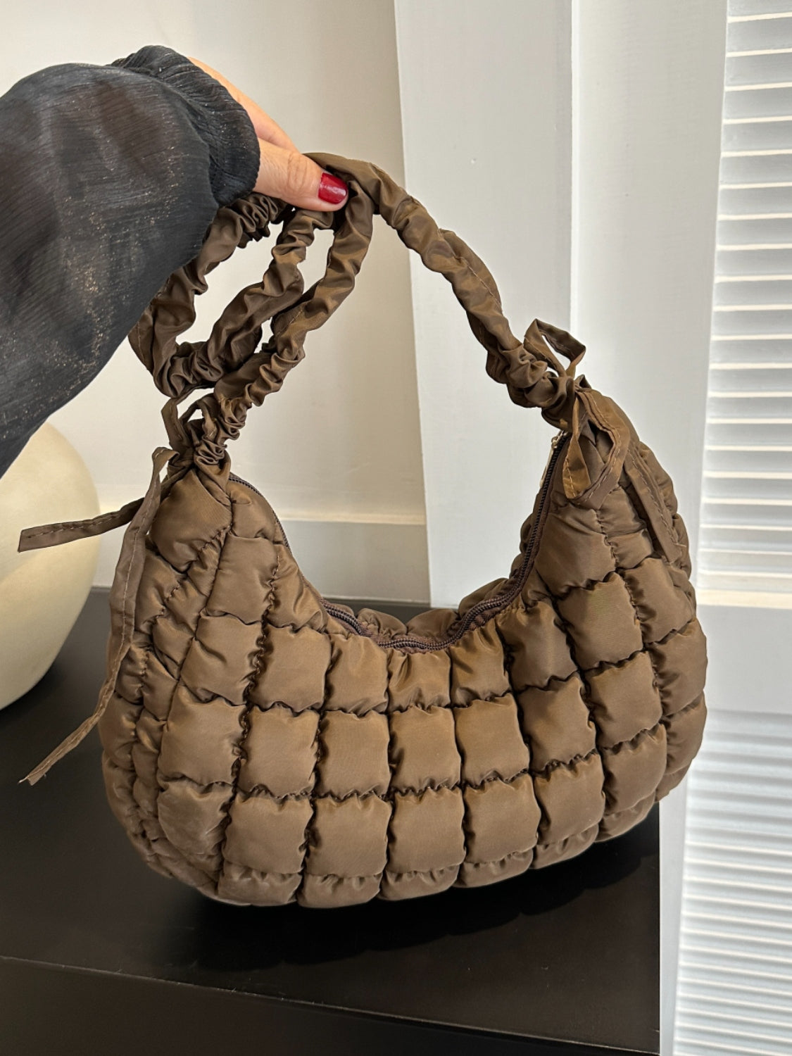 TEEK - Bubble Texture Ruched Strap Quilted Shoulder Bag BAG TEEK Trend