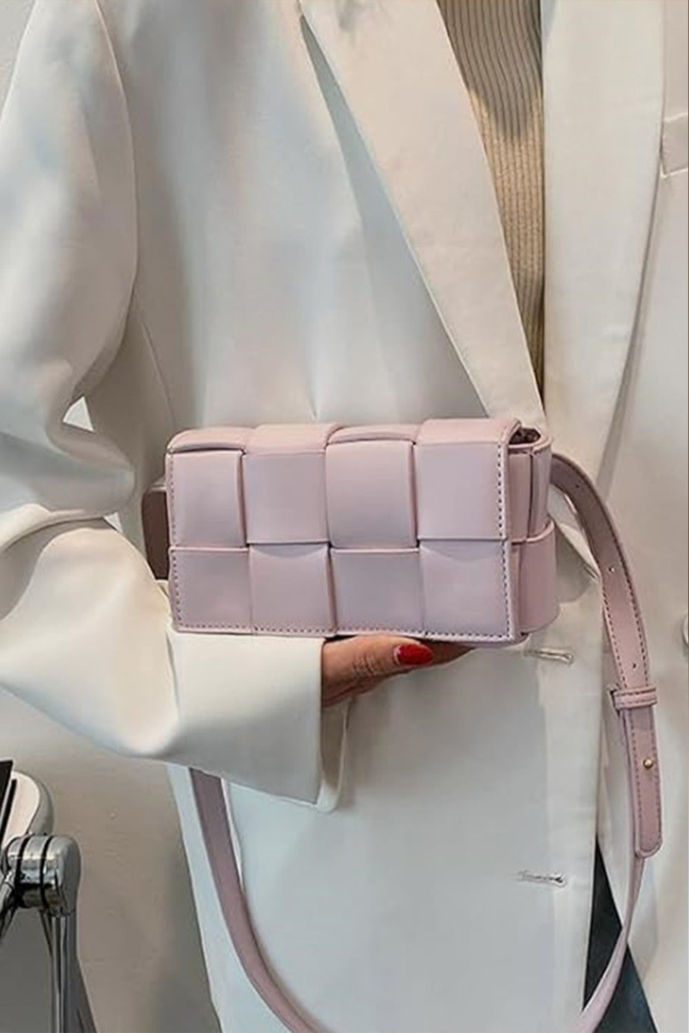 TEEK - Zenana Vegan Leather Woven Crossbody Bag BAG TEEK Trend Lilac  