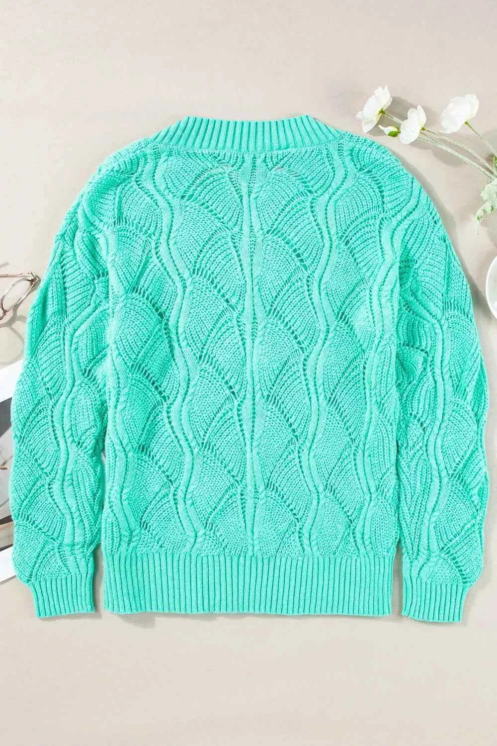 TEEK - Elegant Texture V-Neck Knit Top TOPS TEEK Trend