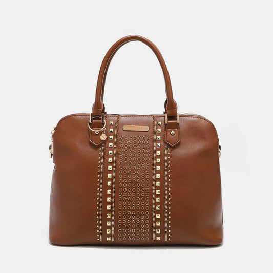 TEEK- NL Studded Decor Handbag BAG TEEK Trend Brown  