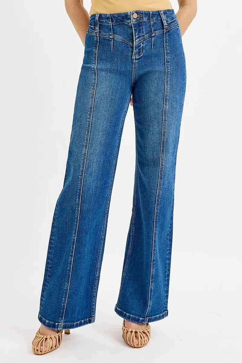 TEEK - Seam Detail Wide Leg Jeans JEANS TEEK Trend Dark 0(24)
