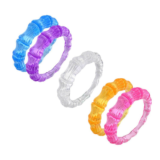 TEEK - Bamboo Lucite Rings Set of 5 JEWELRY TEEK GNH