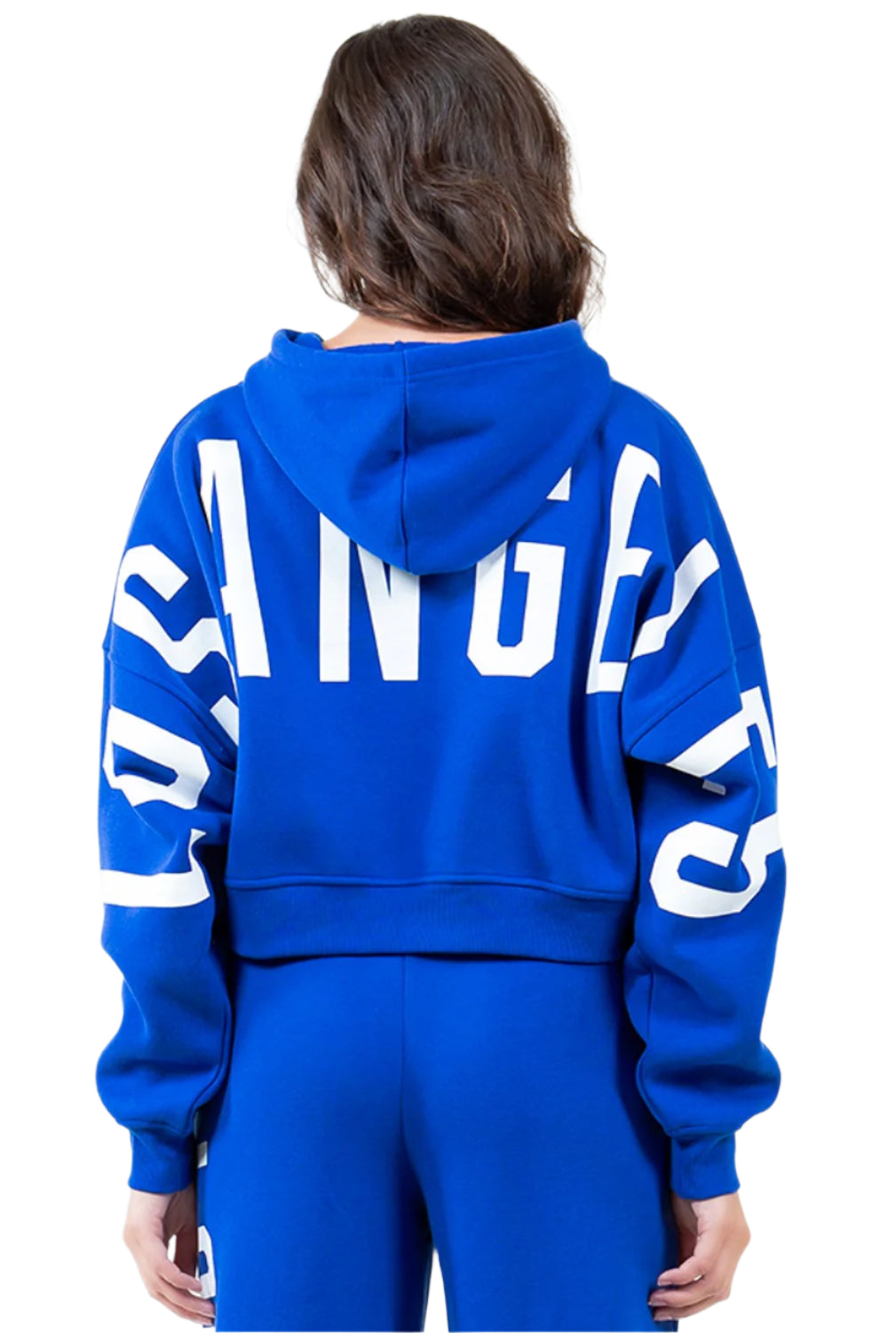 TEEK - Royal Blue Los Angeles Drawstring Cropped Hoodie TOPS TEEK Trend S