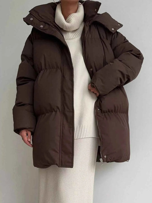 TEEK - Mid-Length Thickened Hooded Winter Belted Coat COAT TEEK Trend