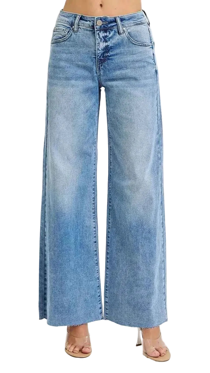 TEEK - Full Size Tummy Control High Rise Ankle Palazzo Jeans Plus Size JEANS TEEK Trend LIGHT 0