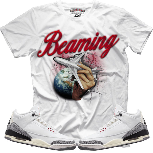 TEEK - Beaming (Retro 3 White Cement) White T-Shirt TOPS TEEK MS X-Small