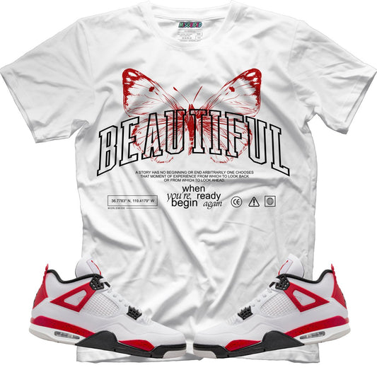 TEEK - Beautiful (Air Jordan 4 Red Cement) T-Shirt TOPS TEEK MS X-Small