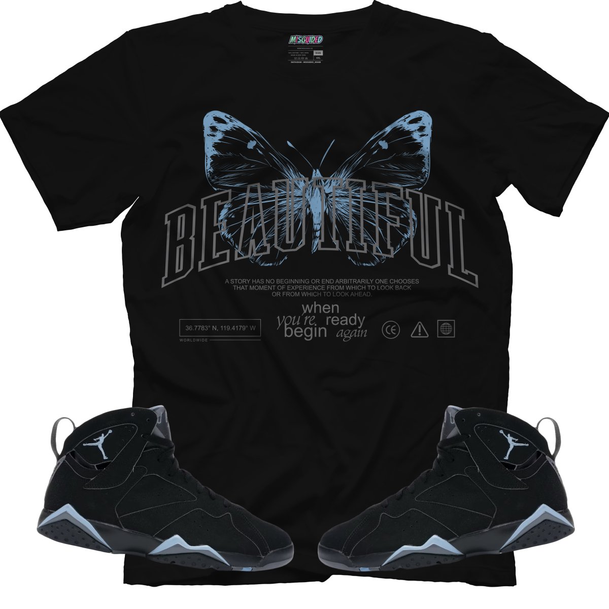 TEEK - Beautiful (Air Jordan 7 Chambray) T-Shirt TOPS TEEK MS Small