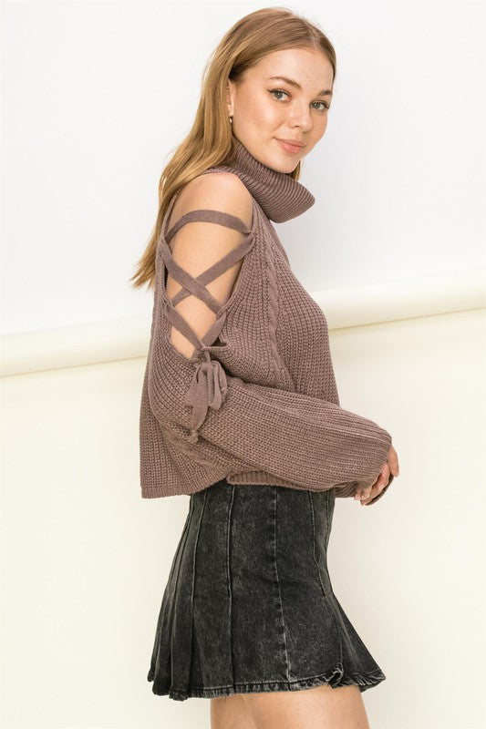 TEEK - Keep Me Close Light Brown Turtleneck Cropped Sweater SWEATER TEEK FG