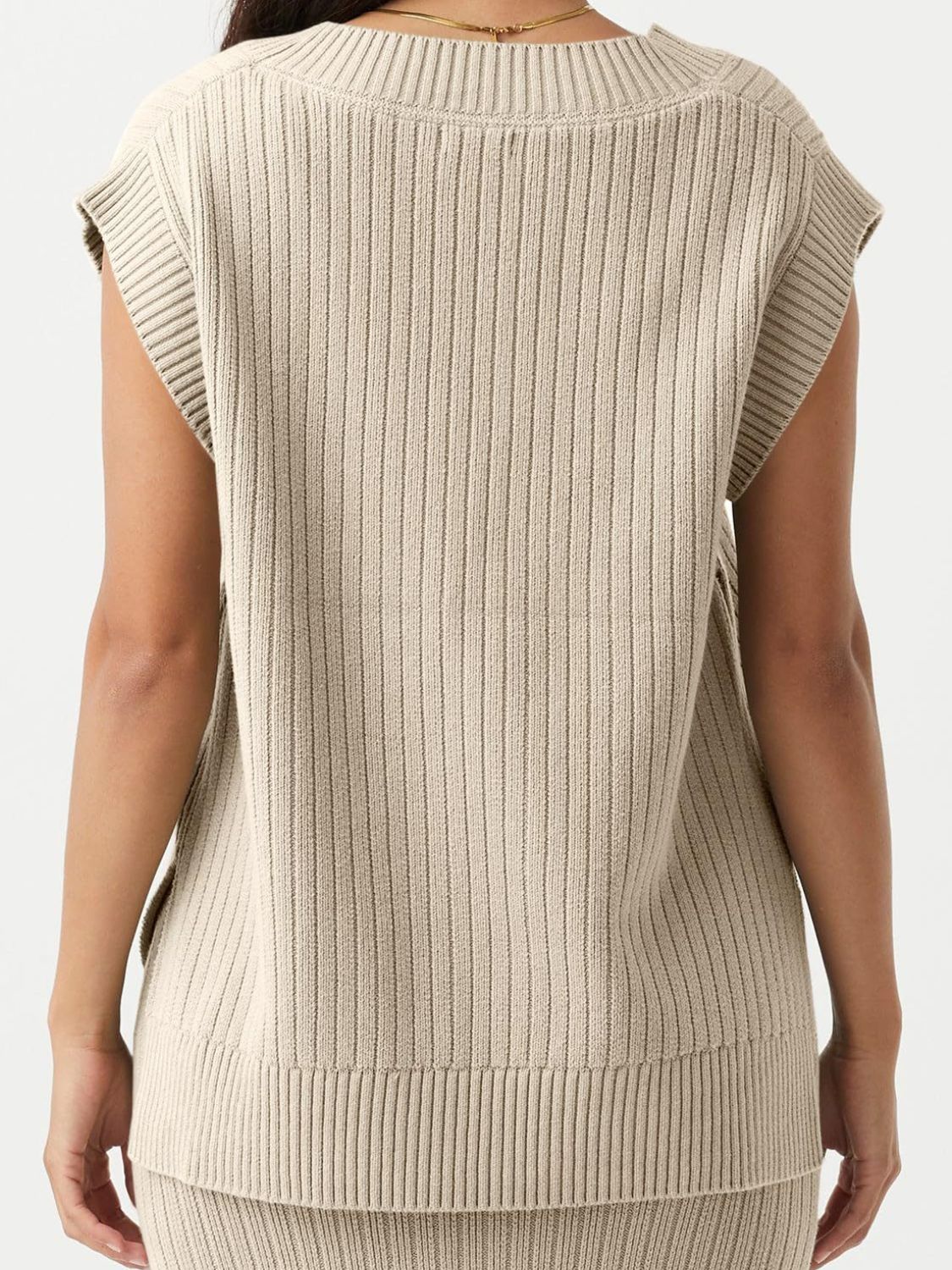 TEEK - Mandy Ribbed V-Neck Sweater Vest TOPS TEEK Trend