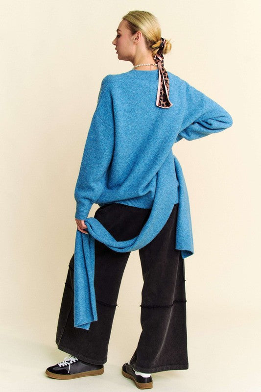 TEEK - Cerulean V-Neck Sweater Scarf Set TOPS TEEK Trend