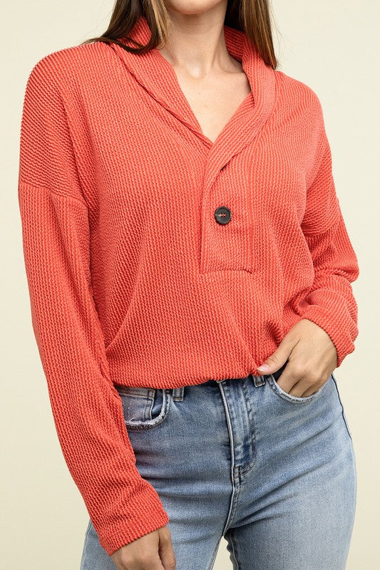 TEEK - Textured Line Elastic Waist Pullover Top TOPS TEEK FG