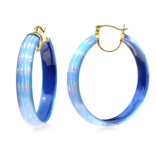 TEEK - Large Rave Lucite Hoops | Blue JEWELRY TEEK GNH
