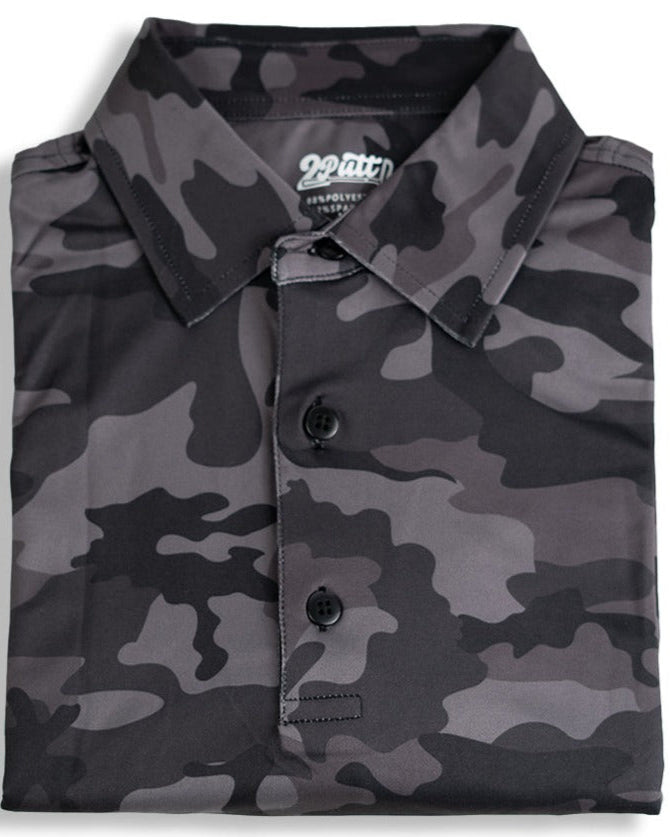 TEEK - Black Camo Mens Polo TOPS TEEK 2P S