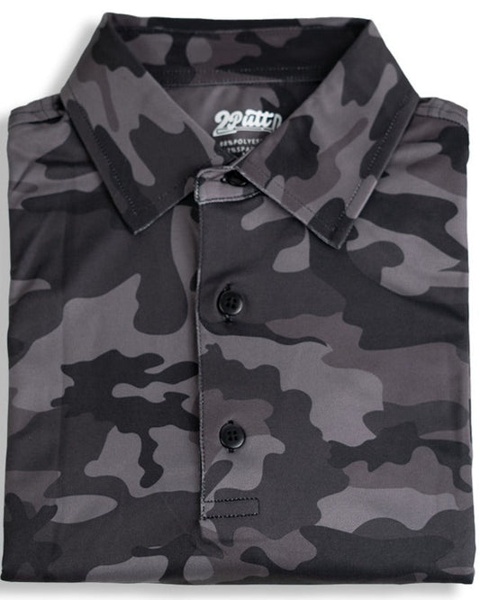 TEEK - Black Camo Mens Polo TOPS TEEK 2P S